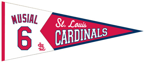 St. Louis Cardinals Pennant 13x32 Wool Legends Stan Musial