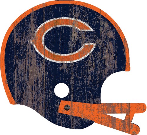 Chicago Bears Sign Wood Large Helmet Style