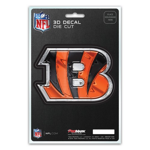 Cincinnati Bengals Decal 5x8 Die Cut 3D Logo Design