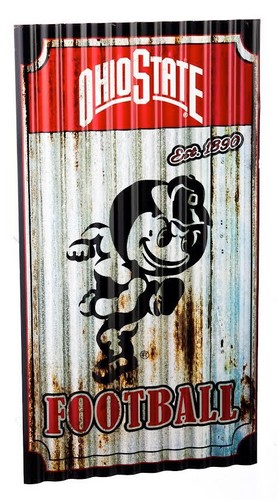 Ohio State Buckeyes Corrugated Metal Wall Art