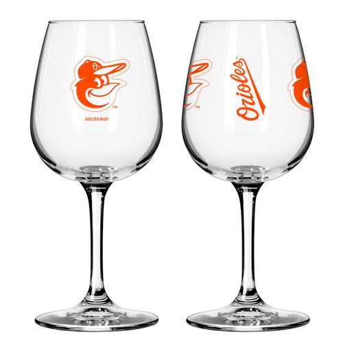 Baltimore Orioles Glass 12oz Wine Game Day