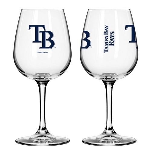 Tampa Bay Rays Glass 12oz Wine Game Day