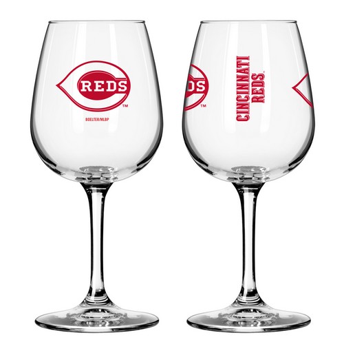 Cincinnati Reds Glass 12oz Wine Game Day