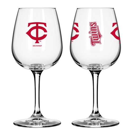 Minnesota Twins Glass 12oz Wine Game Day