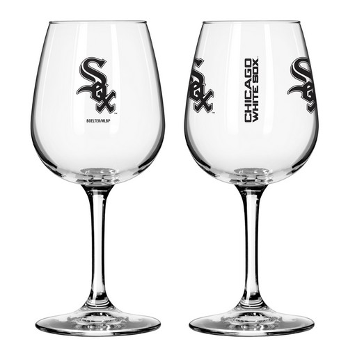 Chicago White Sox Glass 12oz Wine Game Day