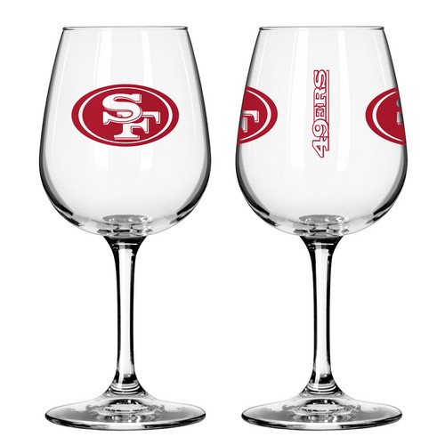 San Francisco 49ers Glass 12oz Wine Game Day