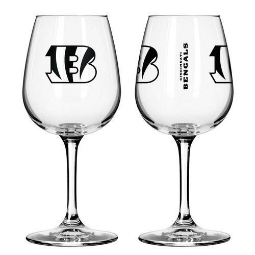 Cincinnati Bengals Glass 12oz Wine Game Day