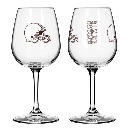 Cleveland Browns Glass 12oz Wine Game Day