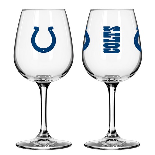 Indianapolis Colts Glass 12oz Wine Game Day