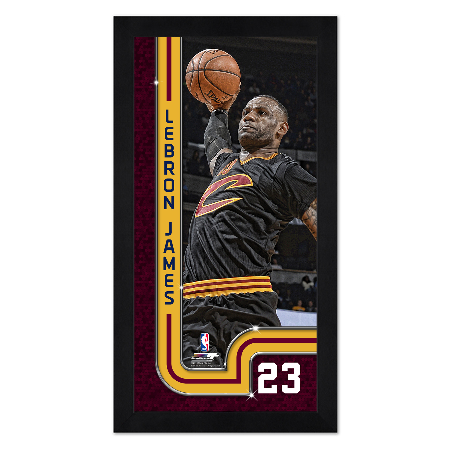 Cleveland Cavaliers Print 7x13 Framed LeBron James Design