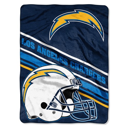 Los Angeles Chargers Blanket 60x80 Raschel Slant Design