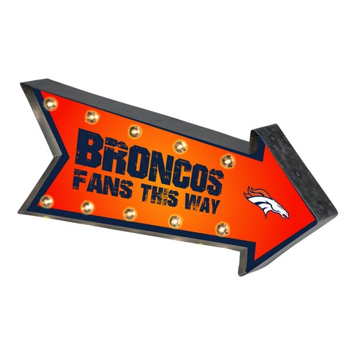 Denver Broncos Sign Marquee Style Light Up Arrow Design