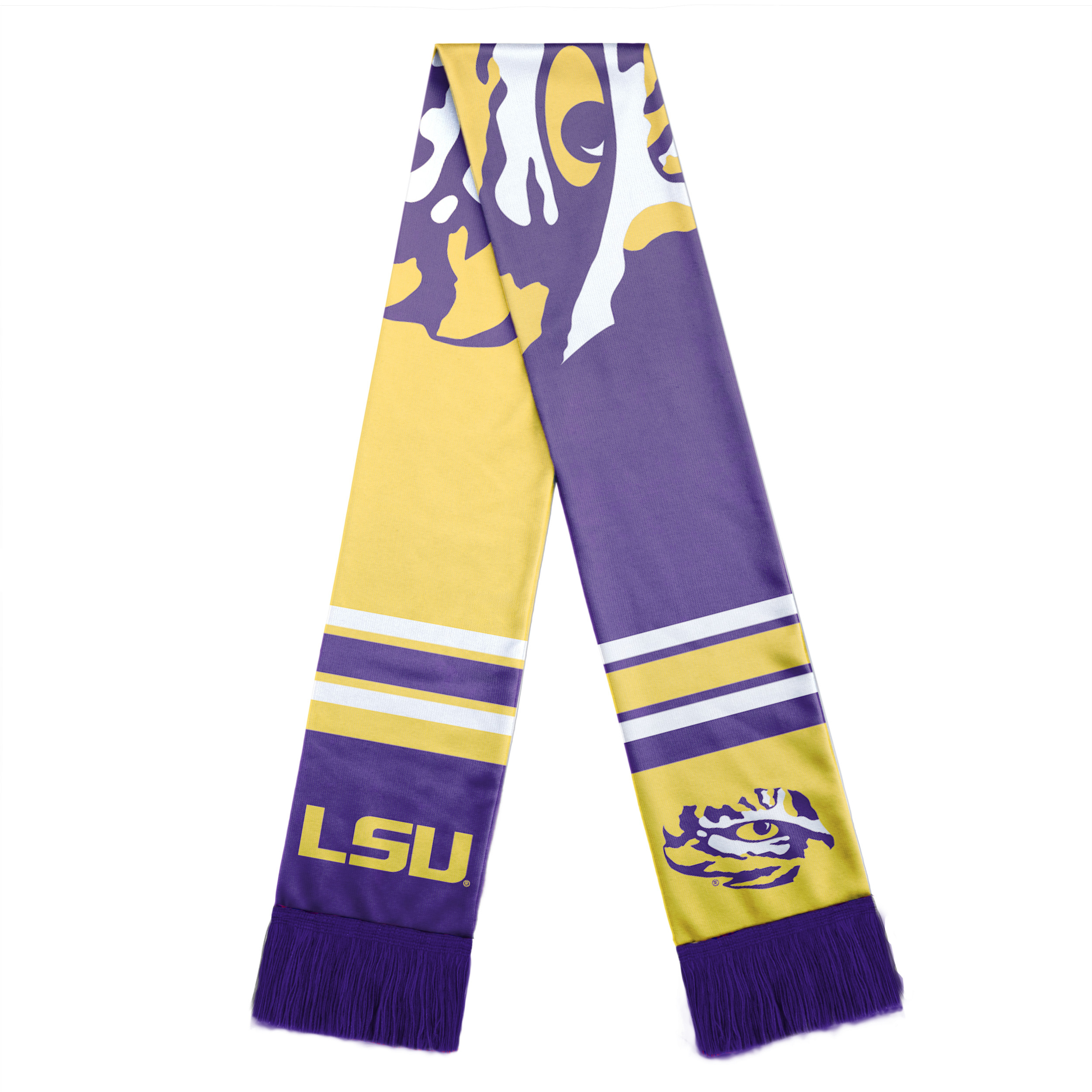 LSU Tigers Scarf Colorblock Big Logo Design