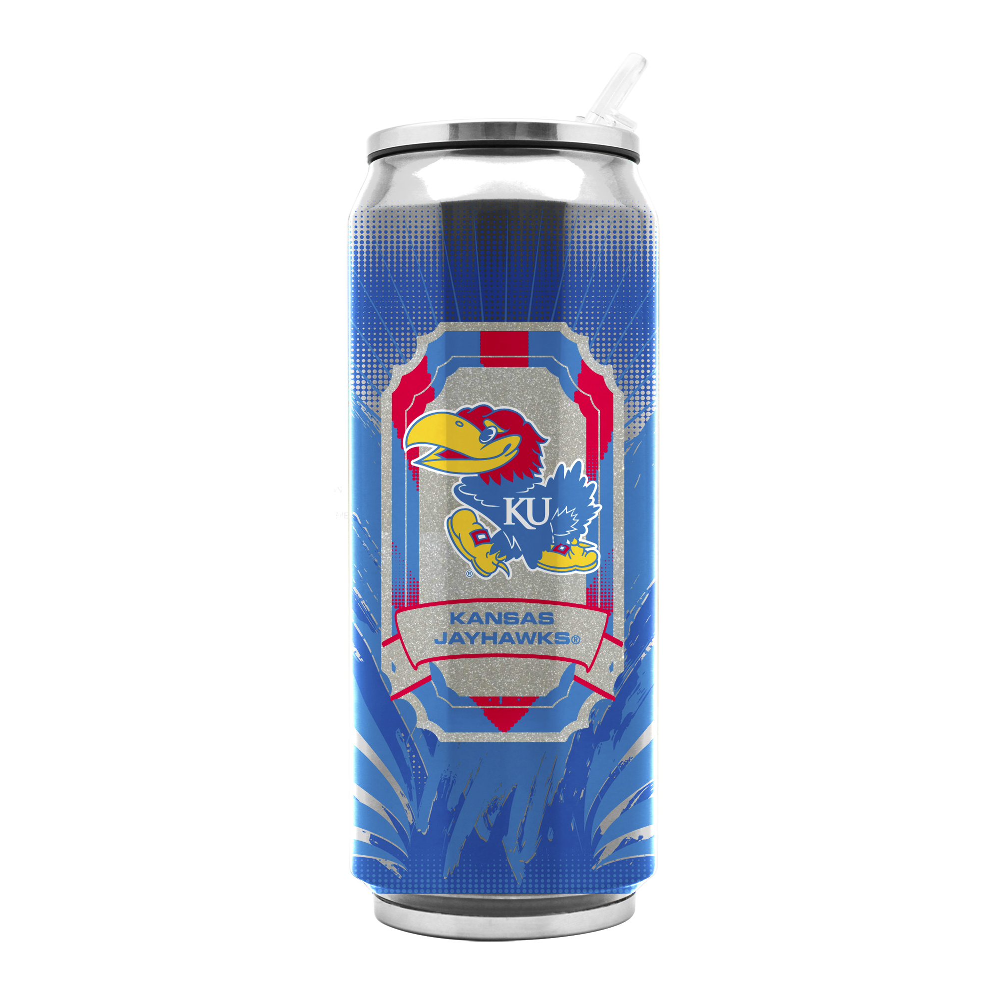 Kansas Jayhawks Stainless Steel Thermo Can - 16.9 ounces