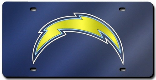 Los Angeles Chargers License Plate Laser Cut Blue