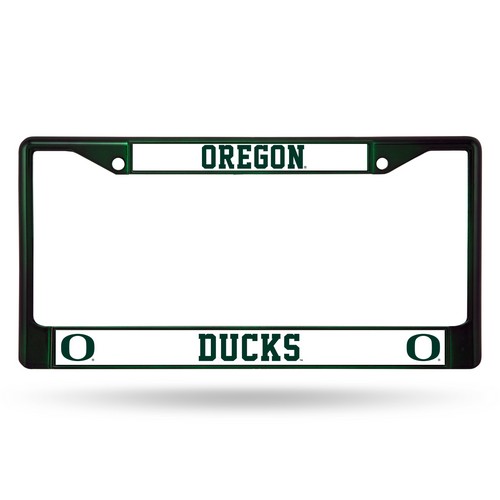 Oregon Ducks License Plate Frame Metal Dark Green