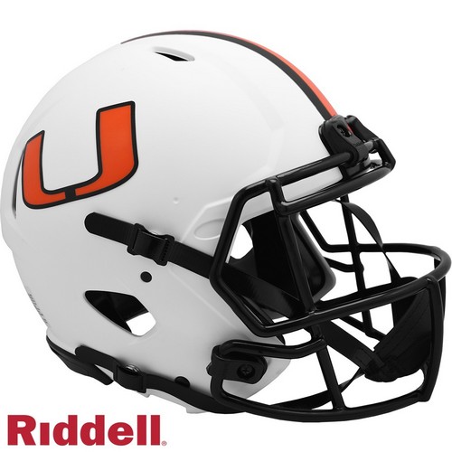 Miami Hurricanes Helmet Riddell Authentic Full Size Speed Style Lunar Eclipse Alternate