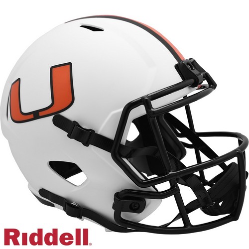 Miami Hurricanes Helmet Riddell Replica Full Size Speed Style Lunar Eclipse Alternate