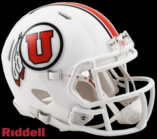 Utah Utes Helmet Riddell Replica Mini Speed Style White Alternate White Facemask