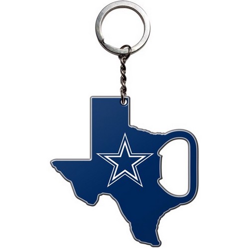 Fanmats Dallas Cowboys Keychain Bottle Opener State Shape -