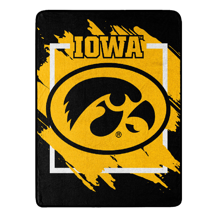 Iowa Hawkeyes Blanket 46x60 Micro Raschel Dimensional Design Rolled