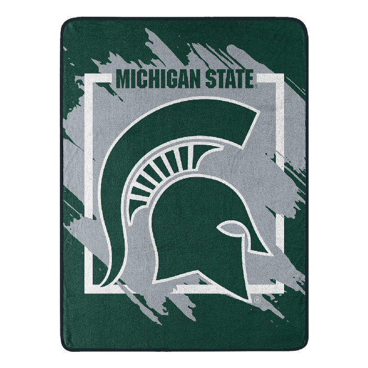 Michigan State Spartans Blanket 46x60 Micro Raschel Dimensional Design Rolled