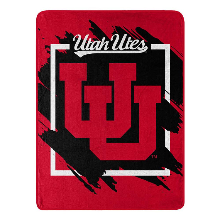 Utah Utes Blanket 46x60 Micro Raschel Dimensional Design Rolled