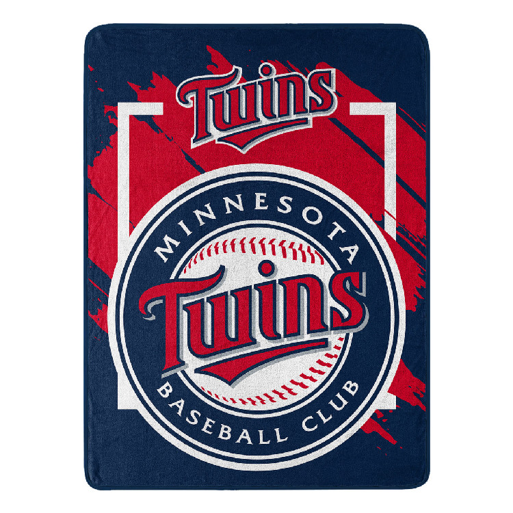 Minnesota Twins Blanket 46x60 Micro Raschel Dimensional Design Rolled