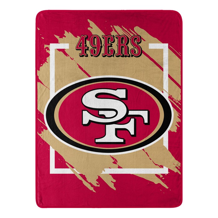 San Francisco 49ers Blanket 46x60 Micro Raschel Dimensional Design Rolled