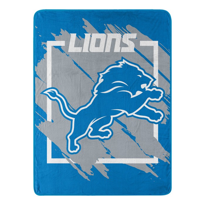 Detroit Lions Blanket 46x60 Micro Raschel Dimensional Design Rolled