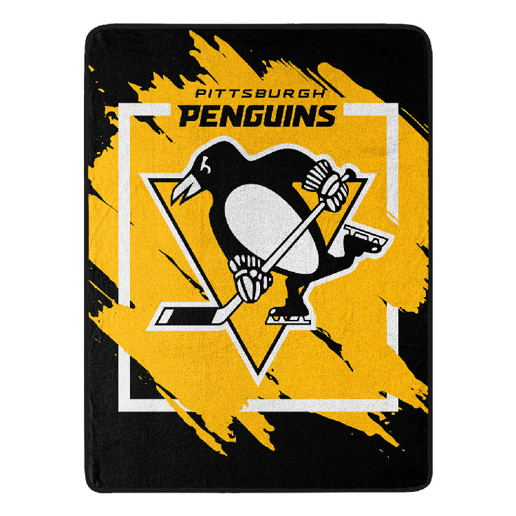 Pittsburgh Penguins Blanket 46x60 Micro Raschel Dimensional Design Rolled