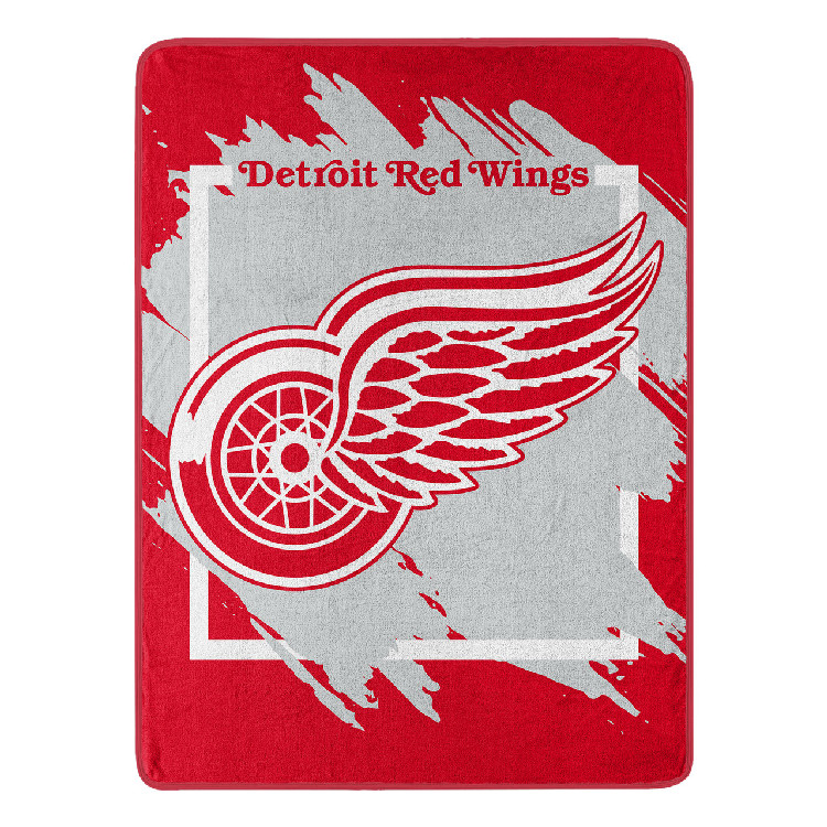 Detroit Red Wings Blanket 46x60 Micro Raschel Dimensional Design Rolled