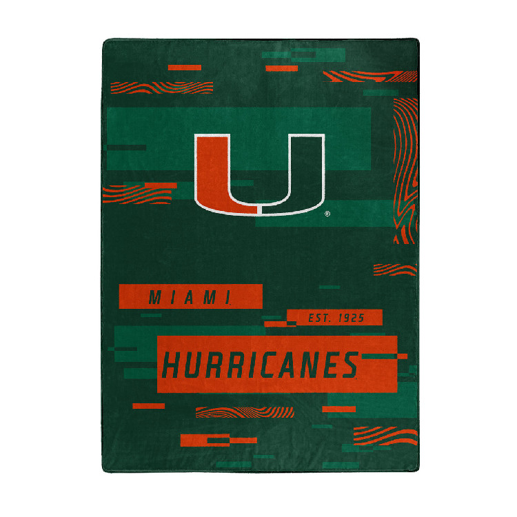 Miami Hurricanes Blanket 60x80 Raschel Digitize Design