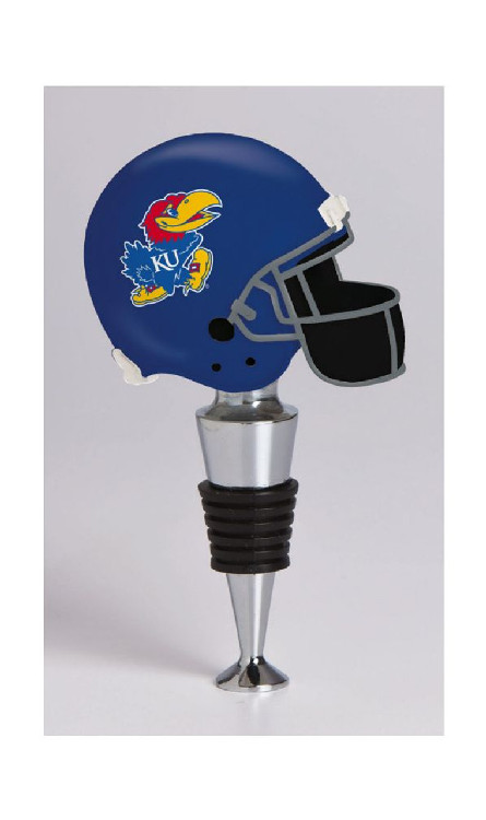 Kansas Jayhawks Wine Bottle Stopper Football Helmet CO