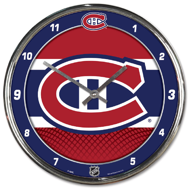 Montreal Canadiens Round Chrome Wall Clock