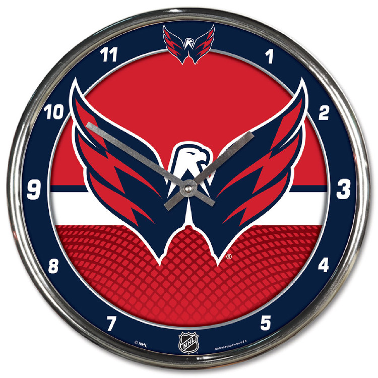 Washington Capitals Clock Round Wall Style Chrome