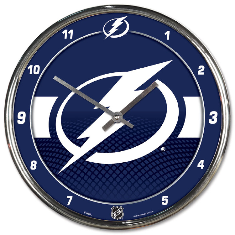 Tampa Bay Lightning Clock Round Wall Style Chrome