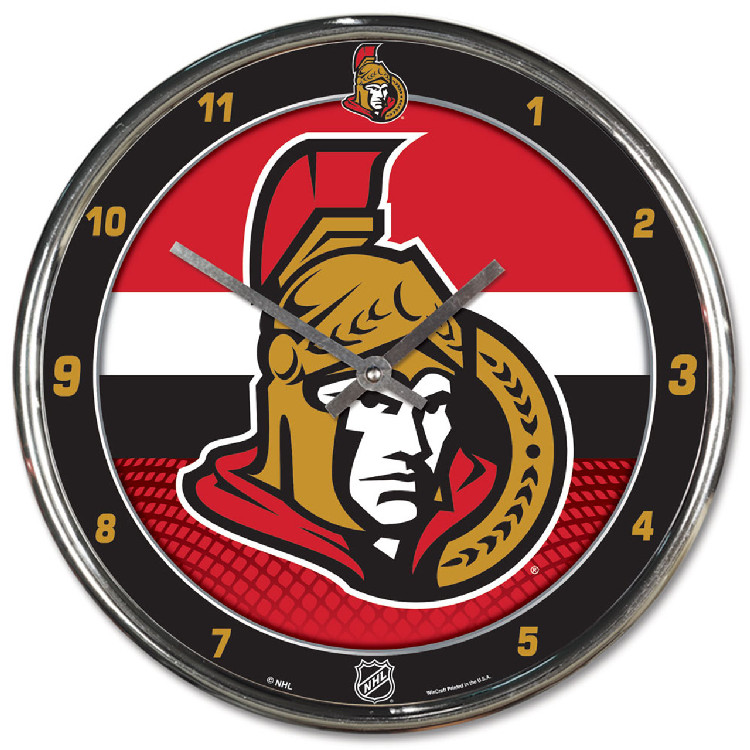 Ottawa Senators Clock Round Wall Style Chrome