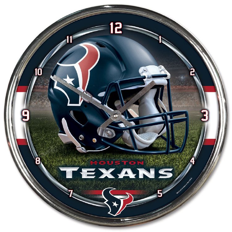 Houston Texans Round Chrome Wall Clock