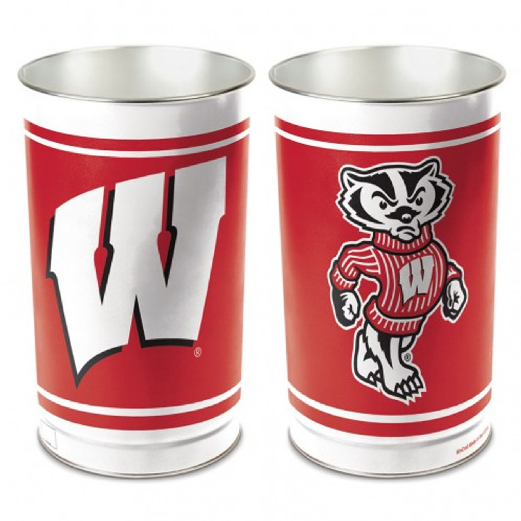 Wisconsin Badgers Wastebasket 15 Inch