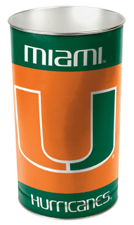 Miami Hurricanes Wastebasket 15 Inch