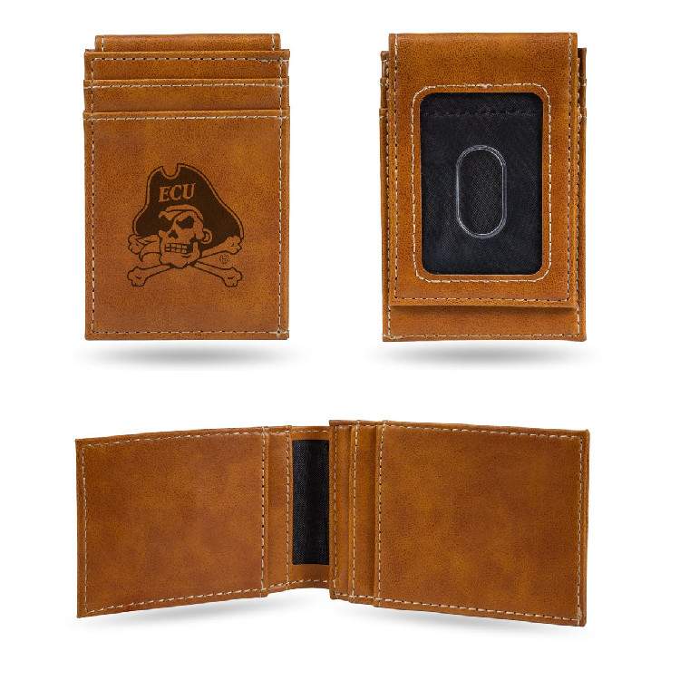 East Carolina Pirates Wallet Front Pocket Laser Engraved