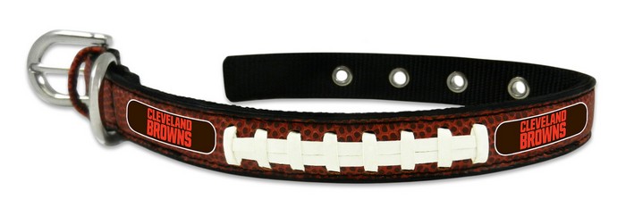 Cleveland Browns Pet Collar Leather Classic Football Size Small