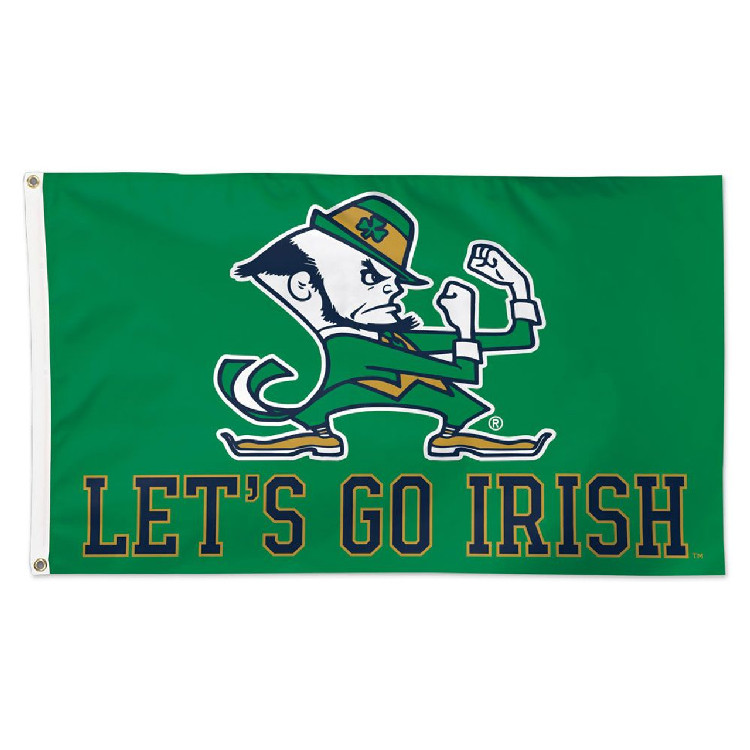 Notre Dame Fighting Irish Flag 3x5 Deluxe Style Leprchaun Design