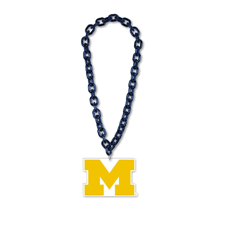 Michigan Wolverines Necklace Big Fan Chain