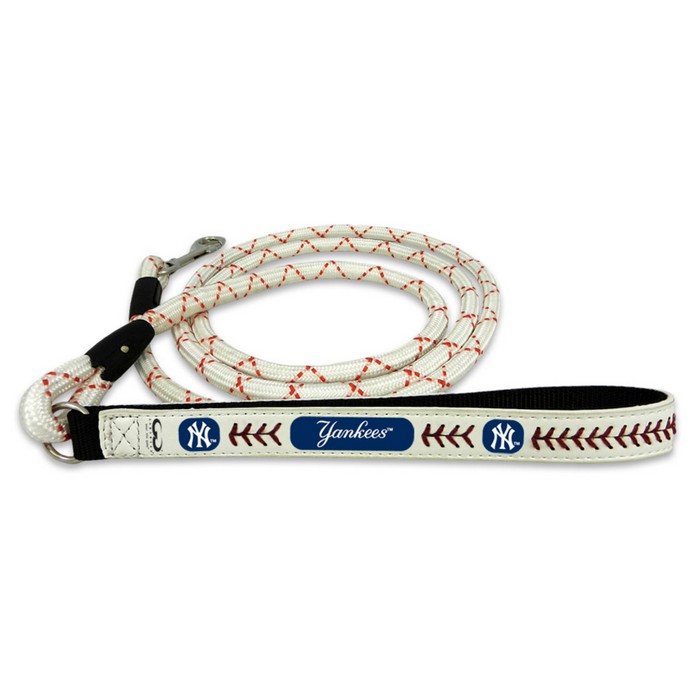 New York Yankees Pet Leash Frozen Rope Baseball Leather Size Medium