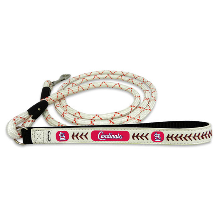 St. Louis Cardinals Pet Leash Leather Frozen Rope Baseball Size Large CO