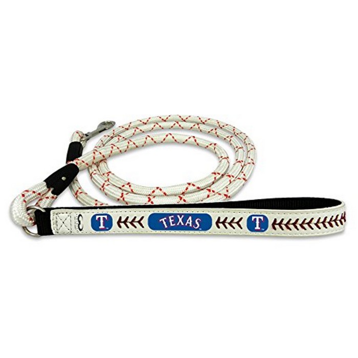 Texas Rangers Pet Leash Frozen Rope Leather Chain Baseball Size Large