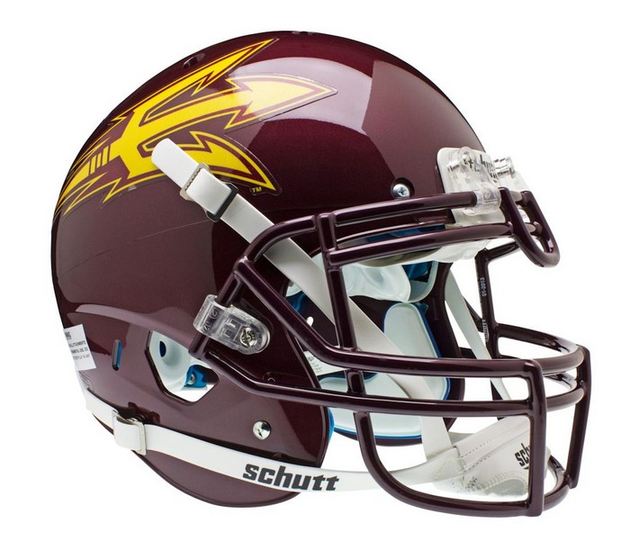Arizona State Sun Devils Schutt Authentic XP Full Size Helmet - Maroon Alternate Helmet 3
