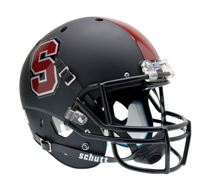 Stanford Cardinal Schutt XP Full Size Replica Helmet - Black Alternate Helmet #1